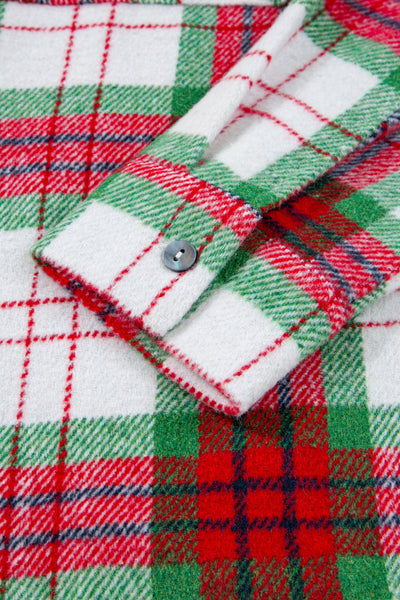 Cozy Women's Red Plaid Flannel Shacket for Holiday Gatherings, Casual Style, Perfect Fit for Christmas Celebrations