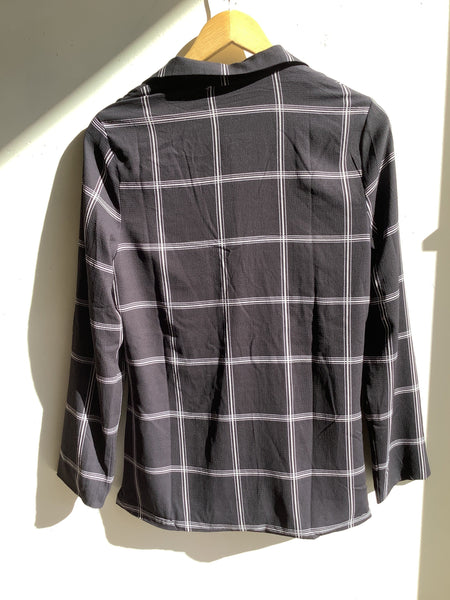 Black & White Windowpane Check Blazer