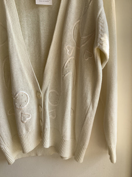 Vintage Collection Internationale Embellished Cream Cardigan