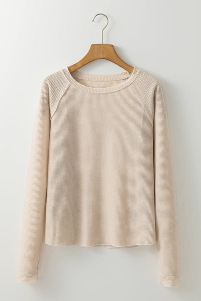 Cozy Women's Soft Pastel Textured Knit Long Sleeve Top - Perfect for Casual Outings and Stylish Layering