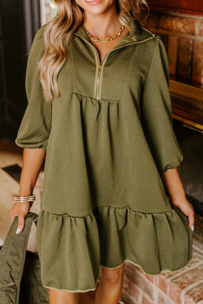 Stylish Women's Casual Quarter Zip Dress - Comfortable, Versatile Fit for All Seasons in Trendy Colors