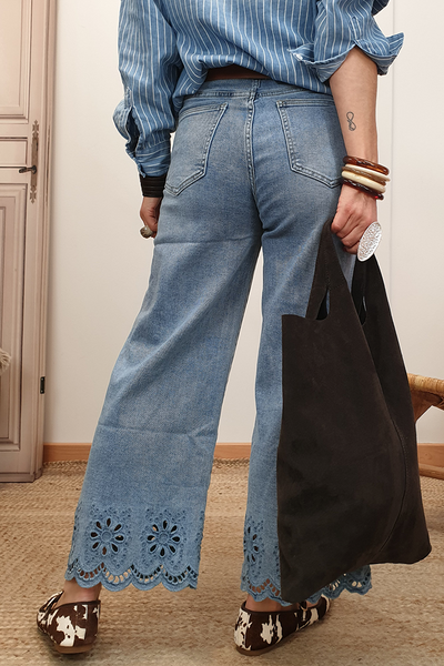 Chic High-Waisted Wide Leg Jeans for Women in Classic Blue - Comfortable Fit for Effortless Style and Everyday Wear