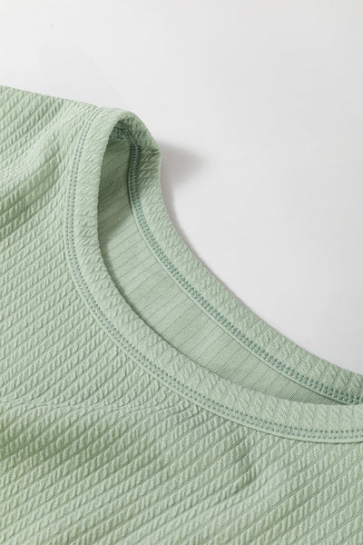 Women's Aqua Solid Corded Long Sleeve Drop Shoulder Top - Casual Fit, Stylish Everyday Essential for Effortless Chic