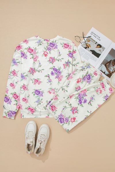 Stylish Women's Floral Lounge Set - Comfortable Relaxed Fit for Home Relaxation or Casual Outings