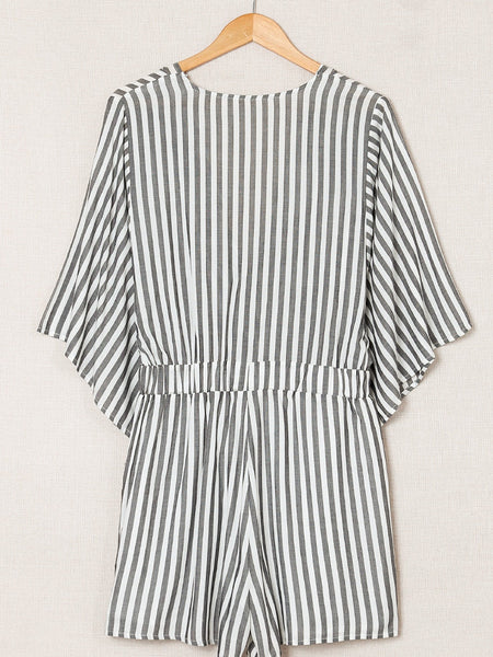 Check Print Buttons Lace-Up Shirt Dress