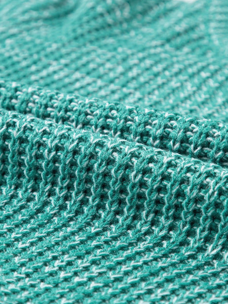 Green Cable Knit Cropped Sweater
