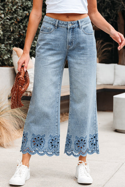 Chic High-Waisted Wide Leg Jeans for Women in Classic Blue - Comfortable Fit for Effortless Style and Everyday Wear
