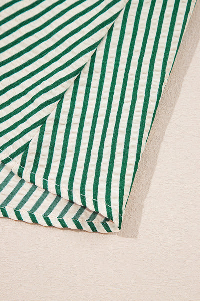 Stylish Women's Green Stripe Midi Dress - Flattering Summer Outfit with Trendy Design and Comfortable Fit