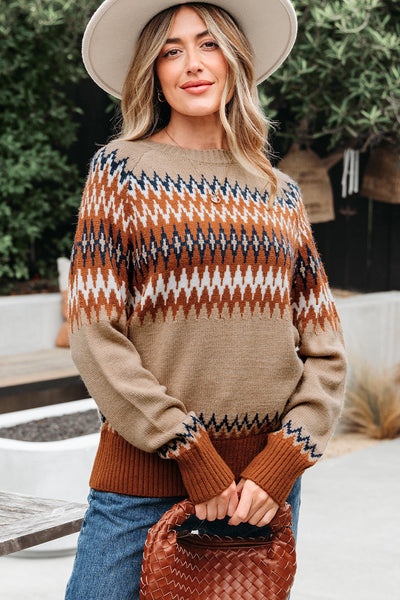 Trendy Women's Colorblock Knit Sweater - Cozy Pullover for Effortless Layering in Any Season, Perfect for Stylish Looks