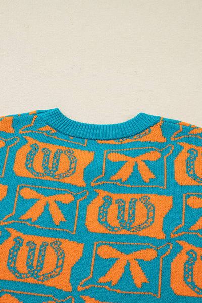 Cozy Boho-Chic Women's Western Print Sweater in Autumn Hues - Ideal for Casual Outings and Stylish Layering