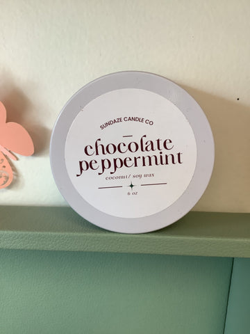 Sundaze Chocolate Peppermint 6oz Coconut / Soy wax Candle