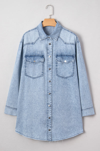 Stylish Women's Blue Denim Shirt Dress with Adjustable Belt for a Flattering Everyday Fit and Effortless Style