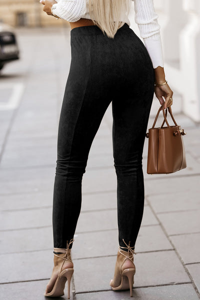 Women's Max Slim Suede-Touch Elastic Leggings