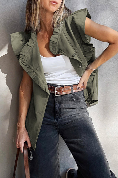 Stylish Women's Classic Blue Denim Vest Jacket - Versatile Casual Layer for Everyday Fashion and Layering Needs