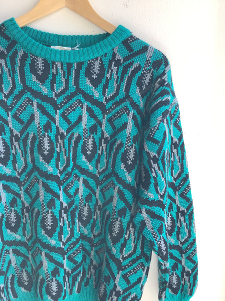 Vintage Geometric Knit Sweater