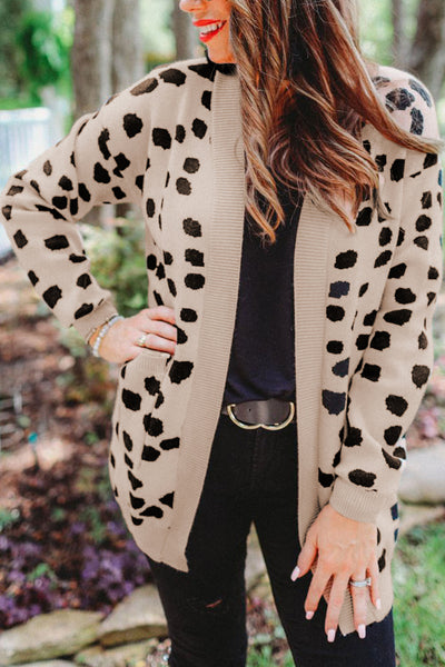 Stylish Women's Leopard Print Open Front Cardigan - Cozy Layer for Casual or Chic Looks, Perfect for Layering