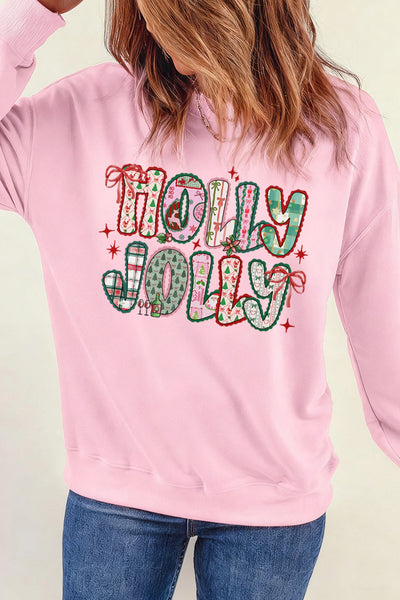 Women's Cozy Pink Holiday Sweatshirt with Cute Graphic Design - Perfect for Festive Celebrations and Winter Comfort