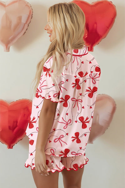 Luxurious Red Women's Pajama Set - Soft Cotton Sleepwear with Relaxed Fit for Comfort and Chic Style