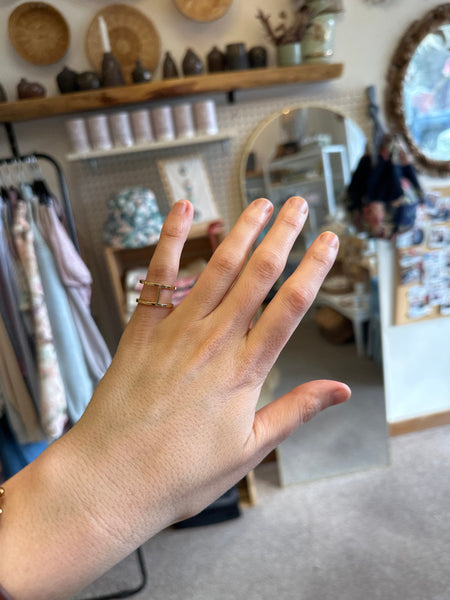 Standout Boutique Double Bar 18 K Gold Bond Ring