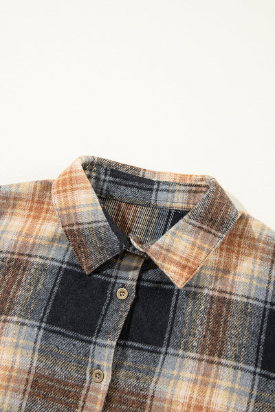 Women's Black and Olive Plaid Oversized Shacket with Rounded Hem with practical styling and dependable silhouette control.