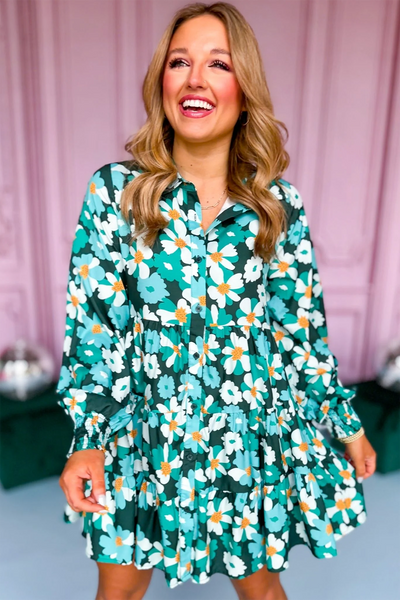 Vibrant Floral Puff Sleeve Dress for Women Perfect Summer Style for Casual Outings and Special Events