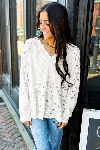 Women's Soft V-Neck Long Sleeve Blouse - Casual Chic Top for Everyday Comfort and Versatile Wardrobe Essentials
