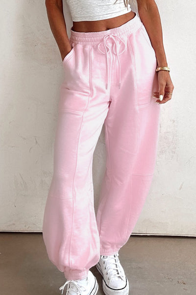 Women's Light Pink Comfort Fit Jogger Pants - Soft, Stylish Loungewear for Casual and Athleisure Looks