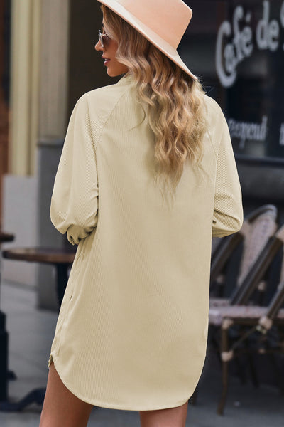 Dusty Rose Corduroy Mini Dress for Women - Chic, Comfortable Style for Effortless Casual Elegance
