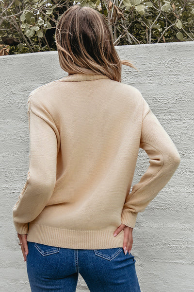 Cozy Beige Open Knit Cardigan for Women - Effortless Drop Shoulder Lightweight Sweater for Stylish Layering