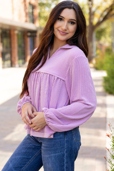 Pastel Flowy Babydoll Blouse for Women - Short Sleeves, Effortless Style, Perfect for Casual Outings and Summer Days