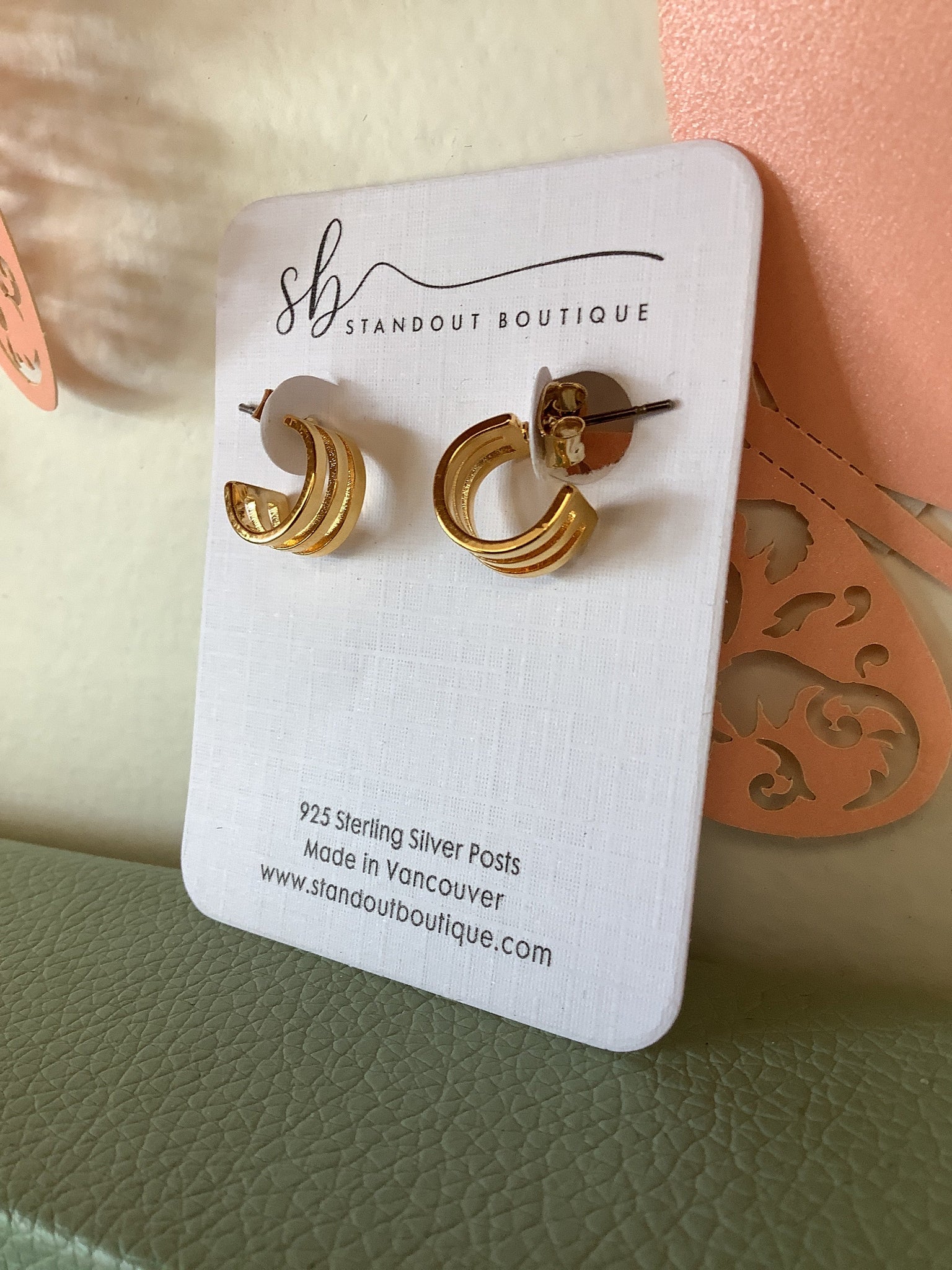 Standout Boutique Gold Trio studs