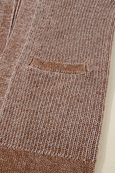 Straw Yellow Marled Open Knit Cardigan with Pockets with practical styling and dependable silhouette control.