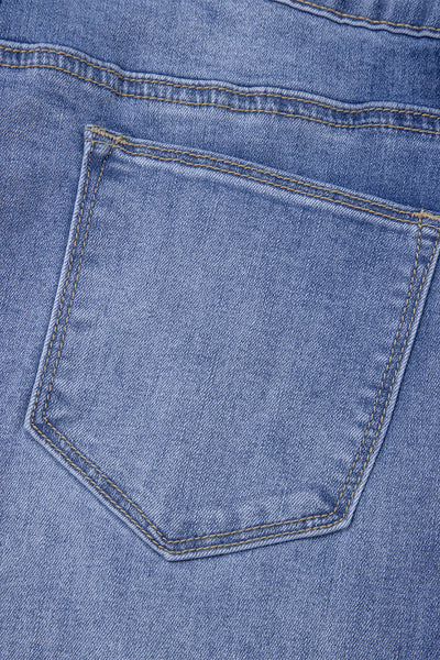 Flattering High-Waisted Blue Jeans for Women - Stylish Casual Fit Perfect for Everyday Outings and Effortless Style