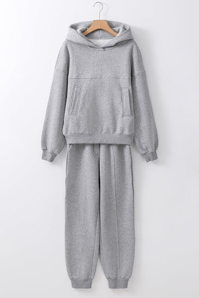 Women's Heather Gray Seam-Detail Hoodie and Joggers Set with practical styling and dependable silhouette control.