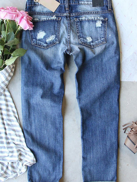 Starry Sky Distressed Sequin American Flag Jeans