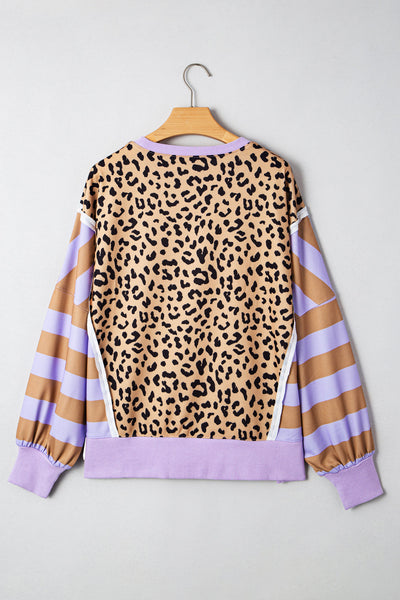 Cozy Women's Patchwork Sweatshirt - Trendy Casual Layering Top in Soft Fabric for Everyday Comfort and Style