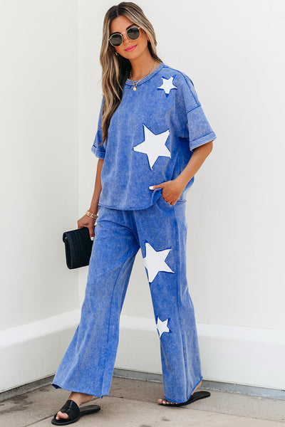 Stylish Women's Blue Pants Set - Versatile Casual or Office Outfit with Comfortable Fit and Modern Design