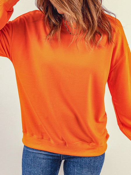 Cozy Orange Crewneck Pullover Sweatshirt