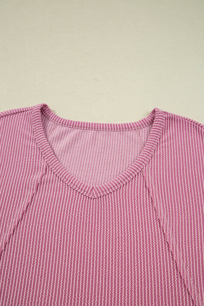 Women's Soft Knit Twisted Ribbed Long Sleeve Top - Chic Casual Style for Year-Round Comfort and Versatility