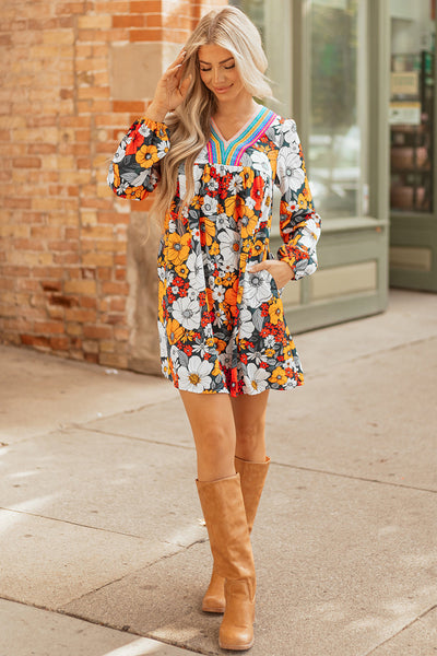Flattering Women‚Äôs Orange Floral Maxi Dress - Breezy Summer Style for Casual Outings & Parties, Effortlessly Chic