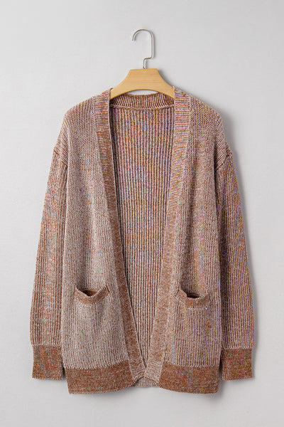 Straw Yellow Marled Open Knit Cardigan with Pockets with practical styling and dependable silhouette control.