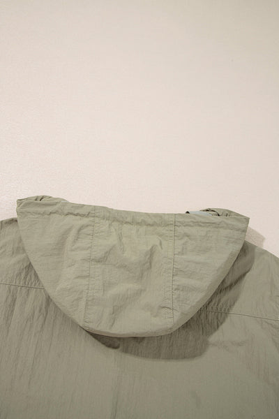 Olive Green Women's Hooded Utility Jacket - Casual Comfort with Functional Pockets for Effortless Everyday Style