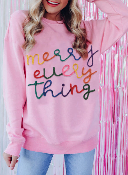 Women's Cozy Peach Blossom Graphic Sweatshirt with Tinsel Detail - Trendy Casual Wear for Effortless Everyday Style