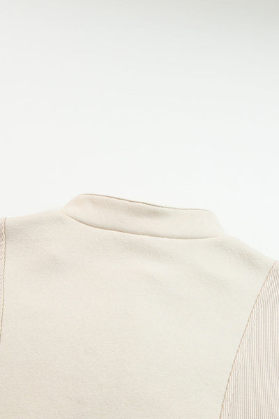 Women's Apricot Cotton-Blend Oversized Half-Zip Pullover