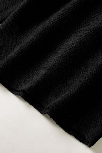 Elegant Off-The-Shoulder Black Knit Sweater