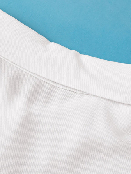 Rolled Sleeve White Shift Shirt with Chest Pocket