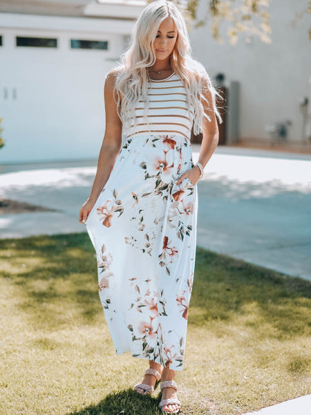 Women's Butterfly Print Chiffon Two-Piece Maxi Set