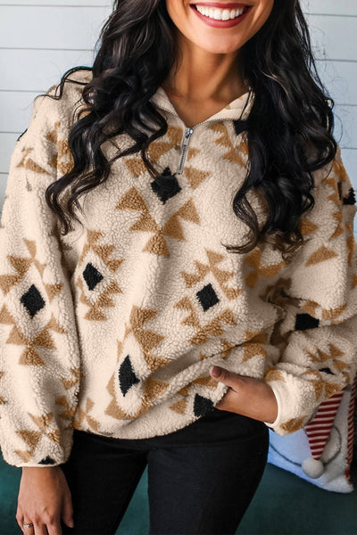 Cozy Women's Aztec Print Sweatshirt in Soft Fabric - Stylish Casual Fit for Everyday Comfort and Chic Looks