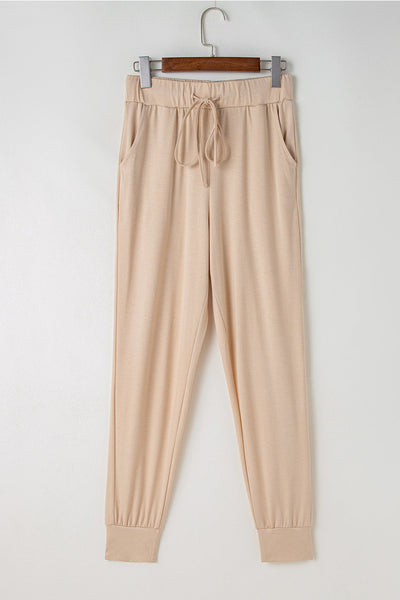Cozy Women's Parchment Long Cardigan and Skinny Pants Lounge Set - Stylish Relaxation Outfit for Casual Comfort