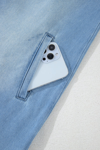 Beau Blue Women's Casual Medium Wash Denim Shirt Dress - Classic Style, Relaxed Fit, Ideal for Any Occasion
